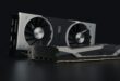 close up of a nvidia graphics card