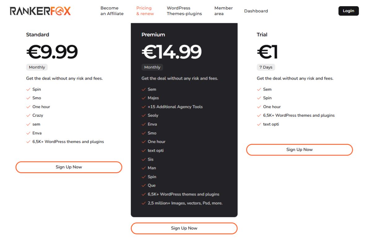 Espace membre Rankerfox