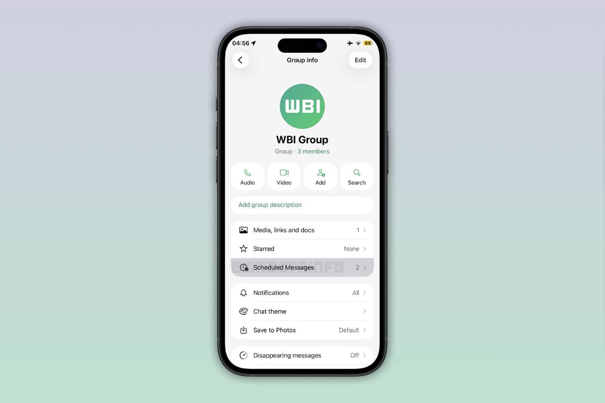 WhatsApp messages programmés IOS